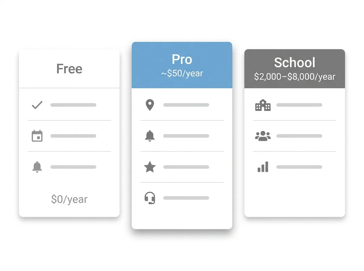 Illustration of a tiered pricing structure showing Plan and Price columns with Basic and Pro options